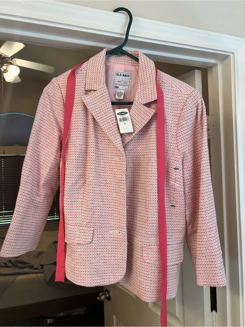 Old Navy Light Pink Polka Dot Lined Jacket